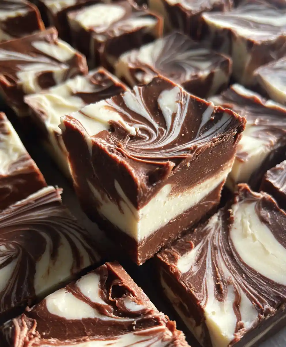 hard fudge recipe Two-Tone Swirled Slab