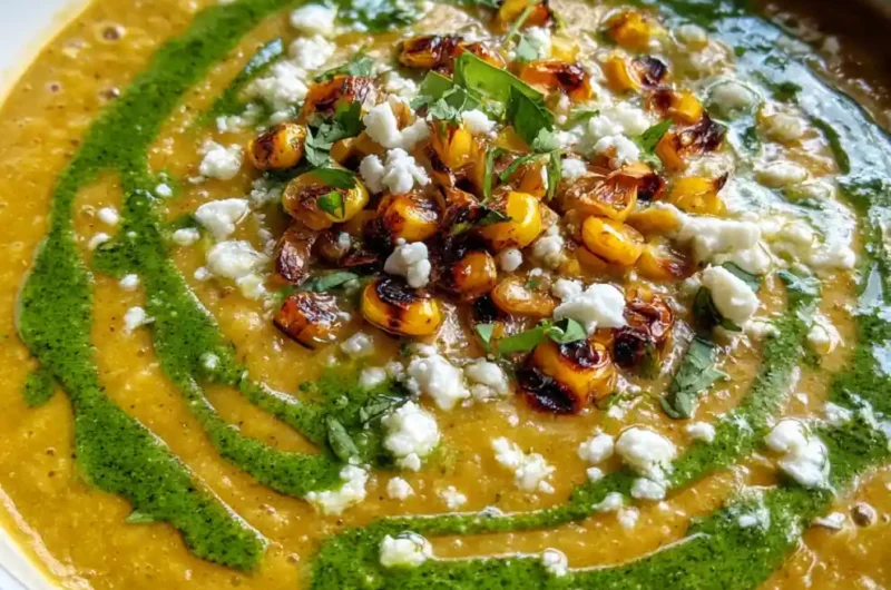 Mexican Street Corn Soup Recipe Charred Corn And Cilantro Drizzle 1762416003.3027637