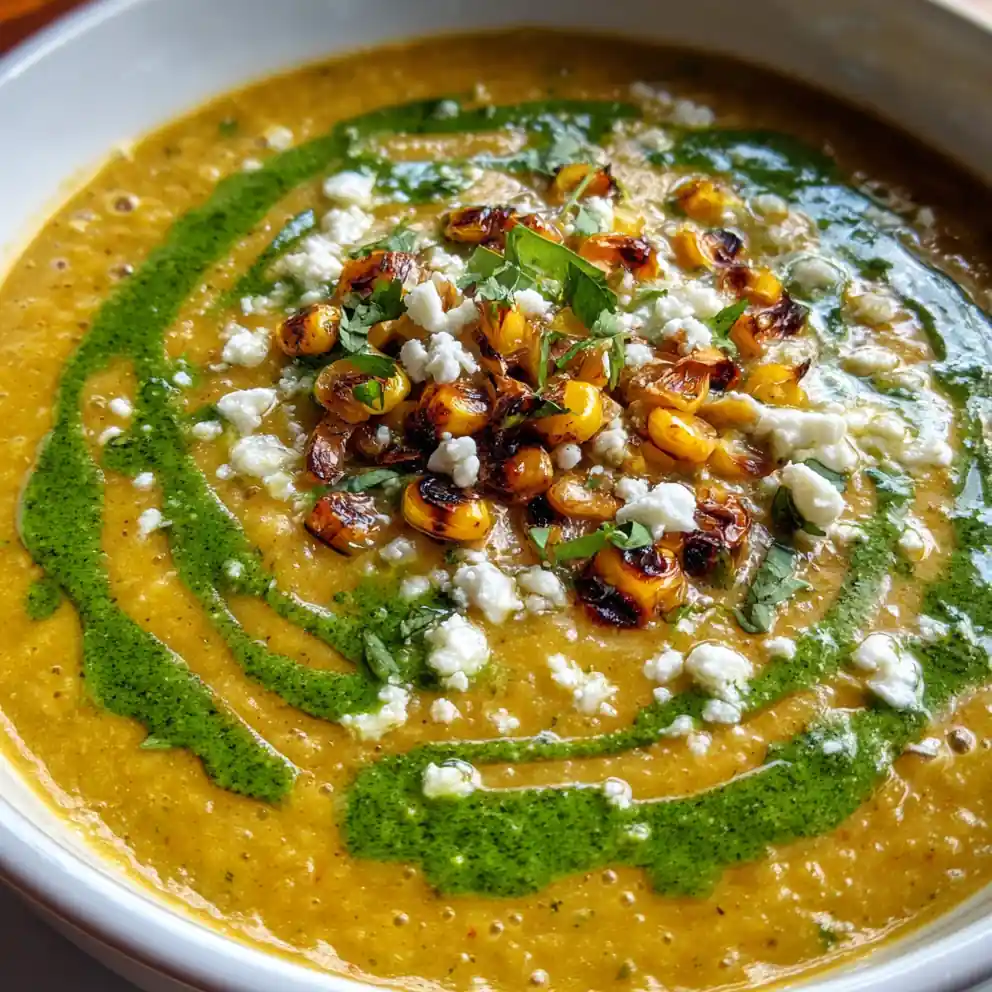 mexican street corn soup recipe Charred Corn and Cilantro Drizzle