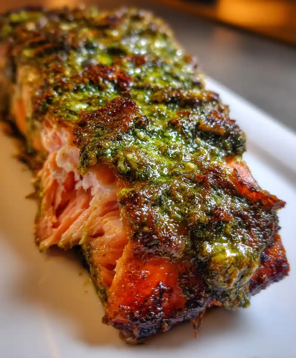 pesto salmon recipe Emerald Basil Crust