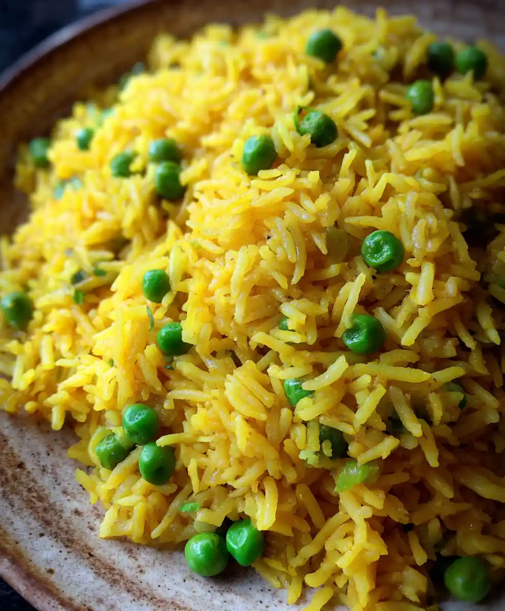 seasoned rice recipe Turmeric and Pea Confetti