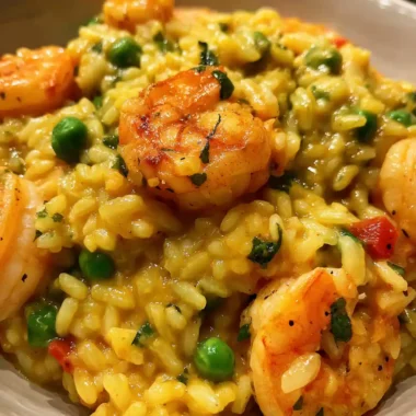 Shrimp Risotto Recipe Saffron Golden With Pea Pops 1762499495.339205