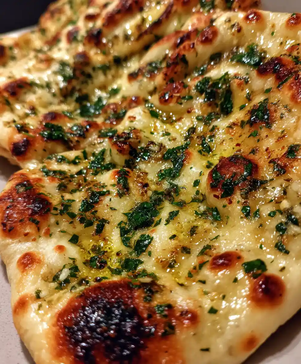 simple naan bread recipe Garlic Butter and Herb Speckled