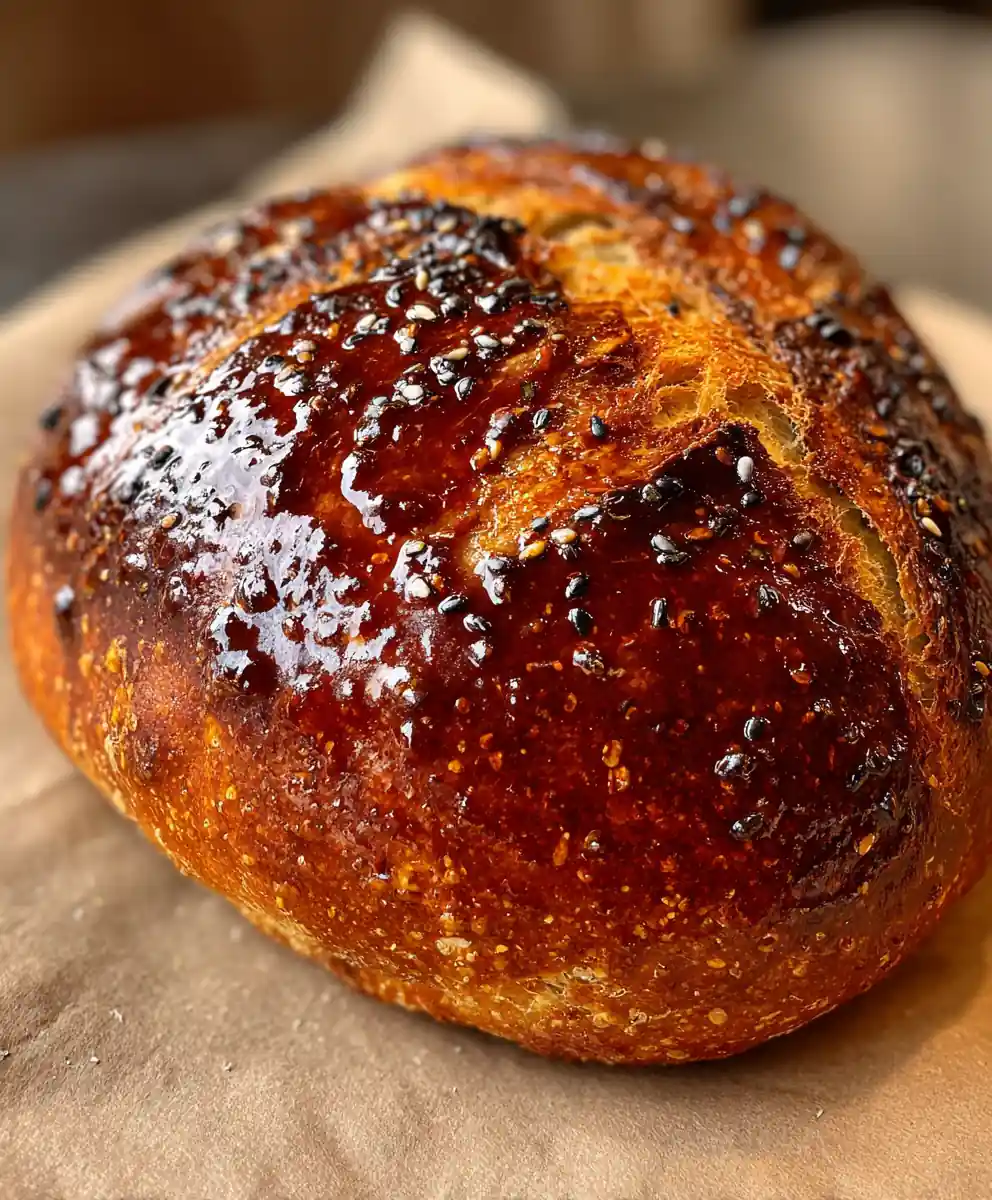 sourdough rye bread recipe Caraway-Crusted With Molasses Glaze