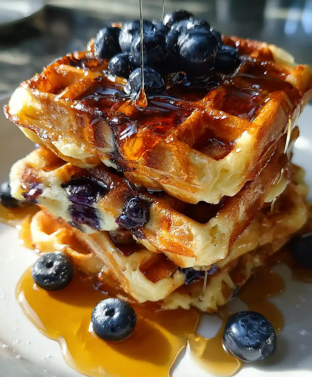 sourdough waffle recipe Blueberry Stripe With Maple
