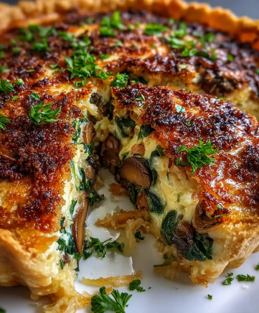 spinach mushroom quiche recipe