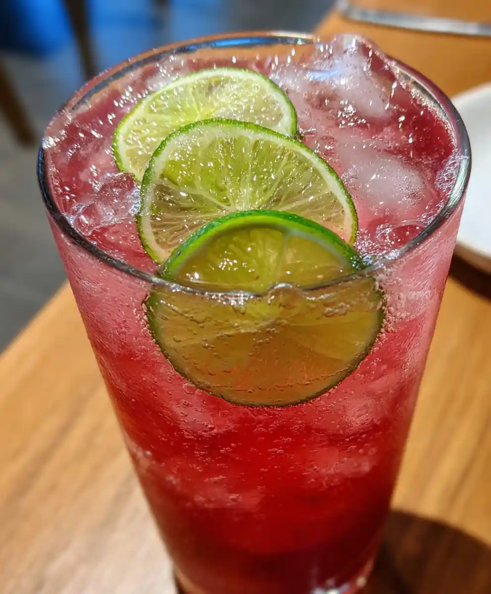 strawberry acai refresher recipe Iced Pink With Lime Wheels