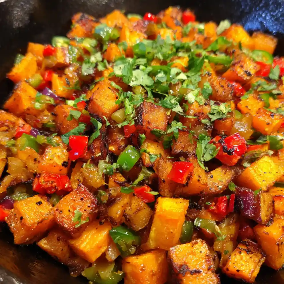 sweet potato hash recipe Jalapeño and Red Pepper Confetti