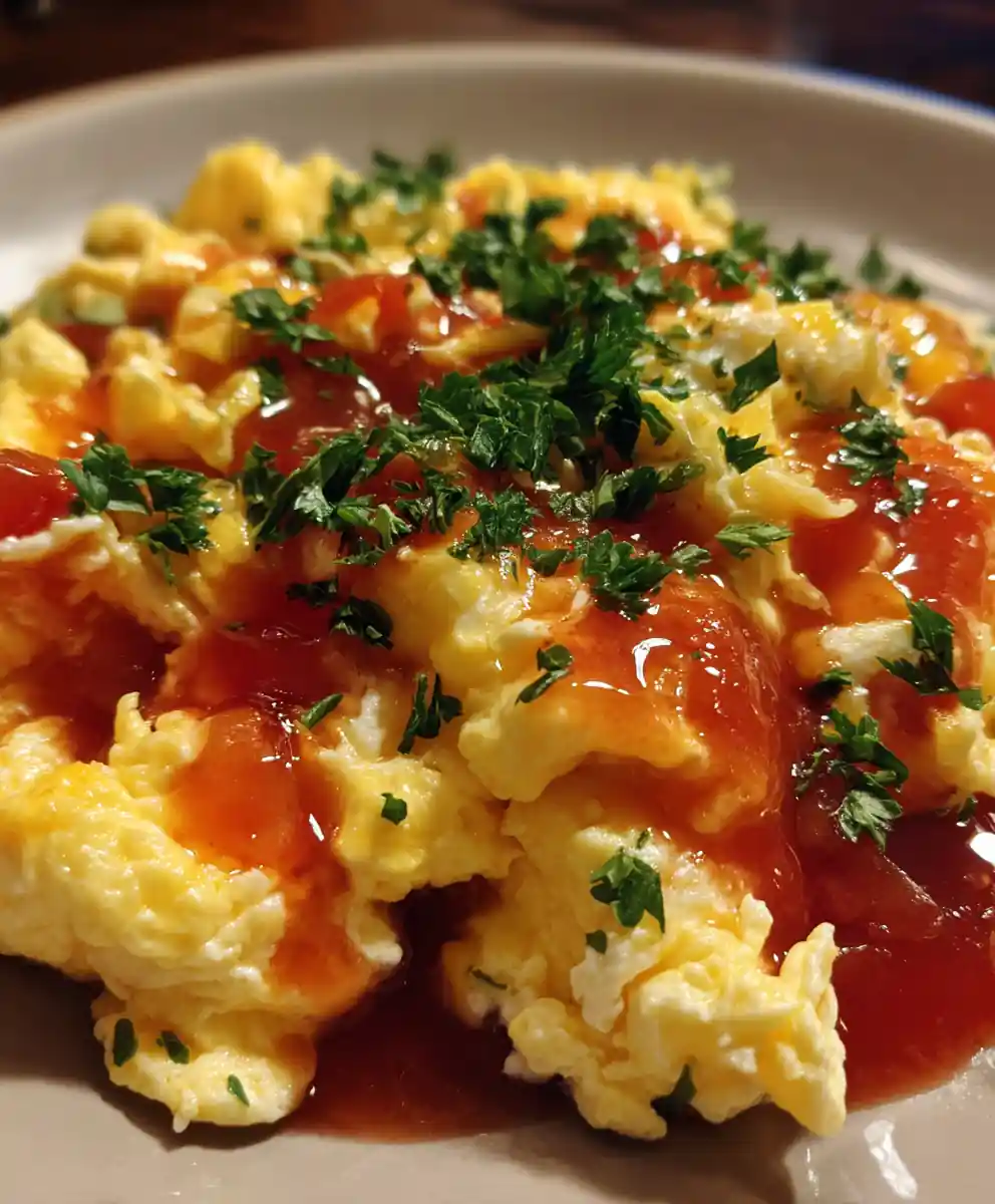 tomato egg recipe Golden Scramble in Red Sauce