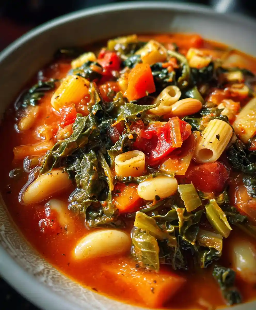 traditional minestrone soup recipe Tomato Broth With Green Kale