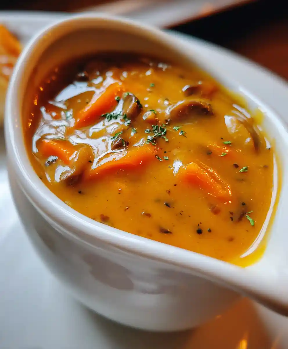 veggie gravy recipe Golden Mushroom and Carrot Speckled