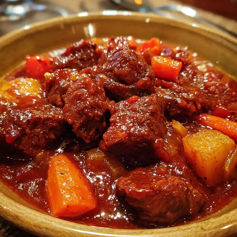 venison stew recipe Tomato-Rich With Carrot Jewels