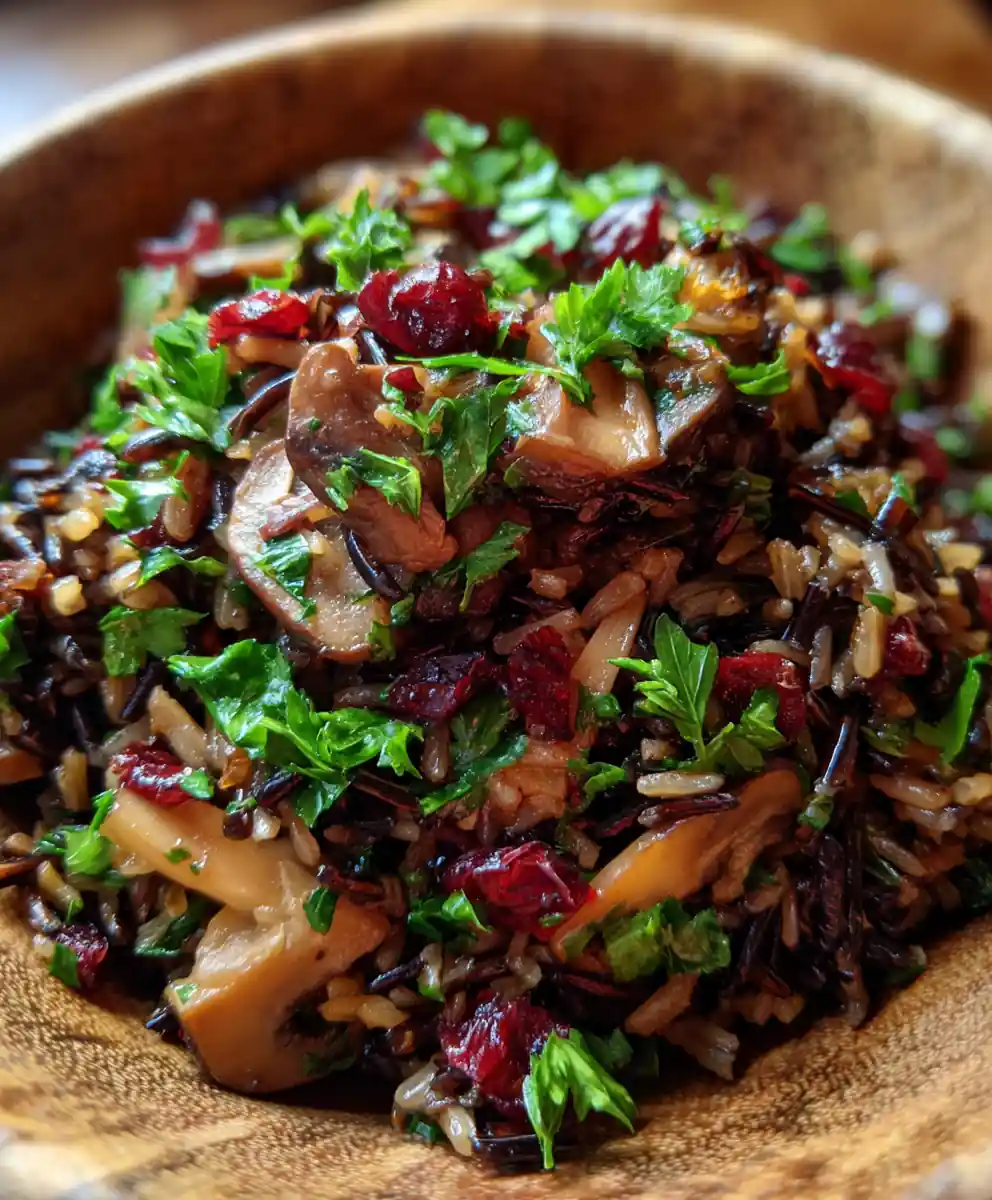 wild rice and mushroom recipe Cranberry and Parsley Confetti