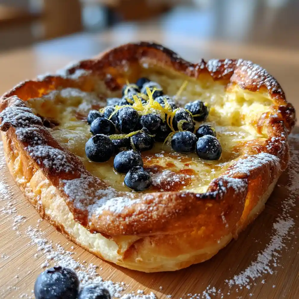 Baked German Pancake with Lemon Ricotta Swirl