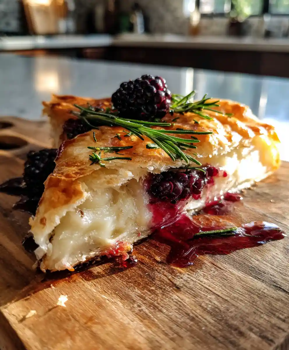 Brie and Blackberry Phyllo Tart with Rosemary Honey Drizzle