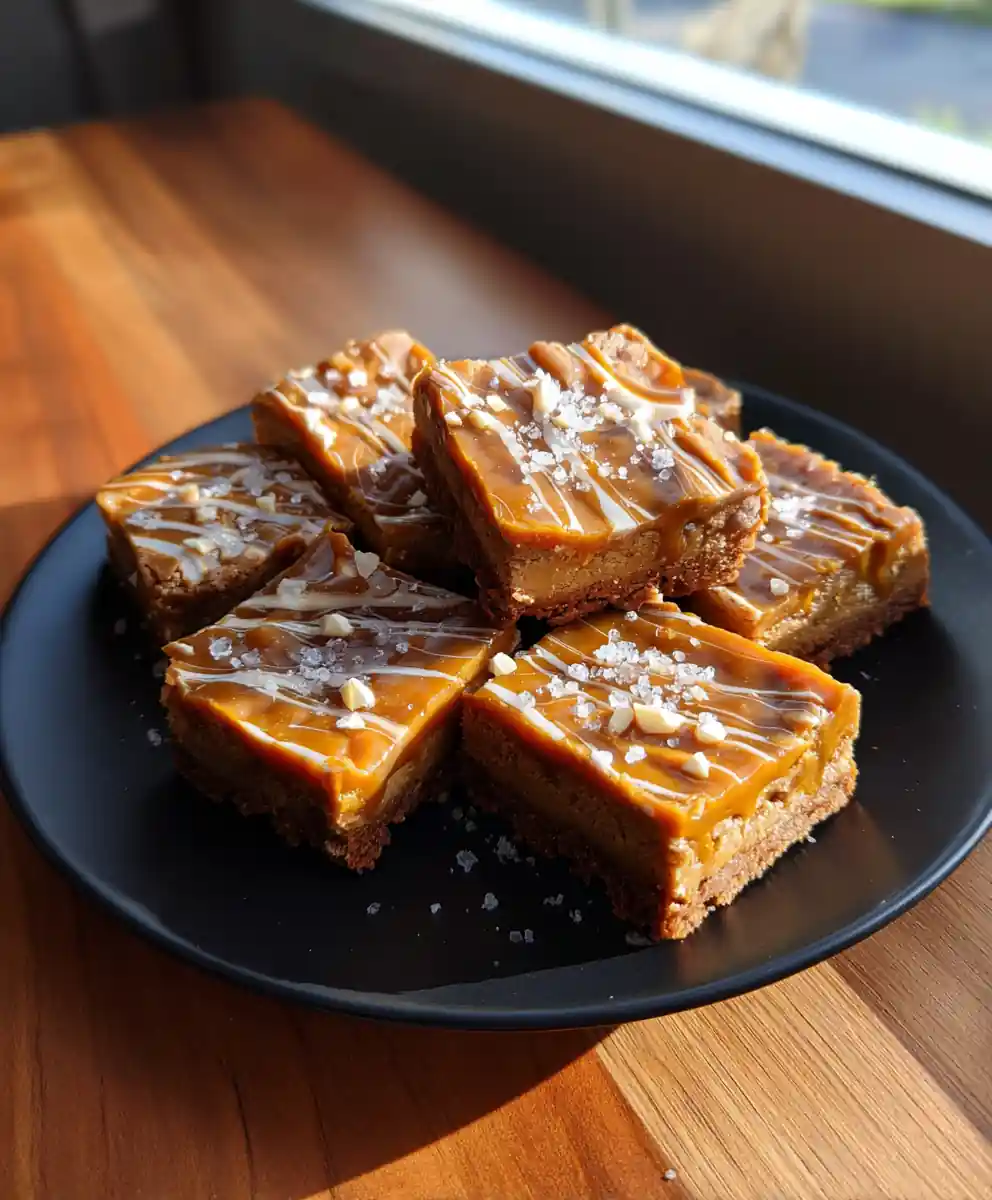 Brown Butter Caramel Swirl Biscoff Blondies
