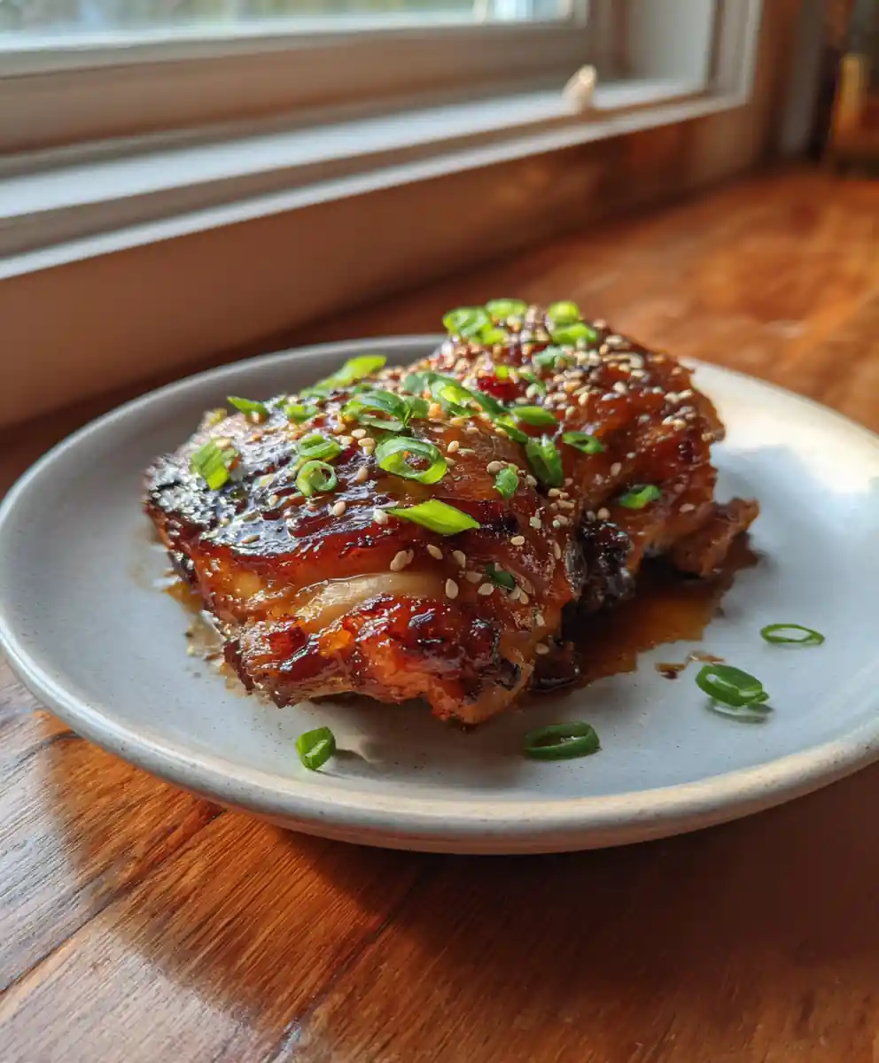 Brown Sugar Glazed Chicken Chops with Ginger Sesame Drizzle