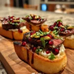 Burrata Steak Crostini With Smoky Pomegranate Glaze 1767818757.4873161