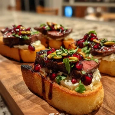 Burrata Steak Crostini With Smoky Pomegranate Glaze 1767818757.4873161