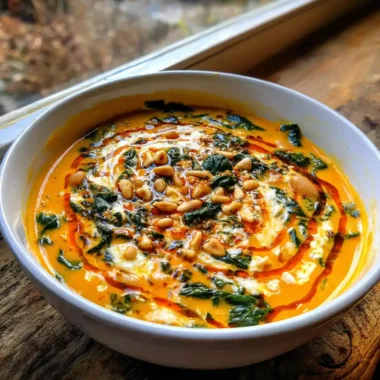 Cannellini Bean Spinach Soup With Roasted Red Pepper Swirl 1767819744.7204182