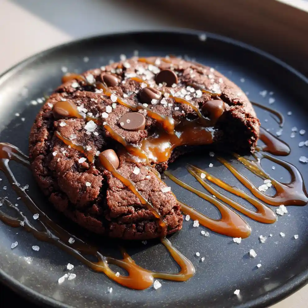 Chewy Brownie Mix Cookies with Coffee Caramel Swirl