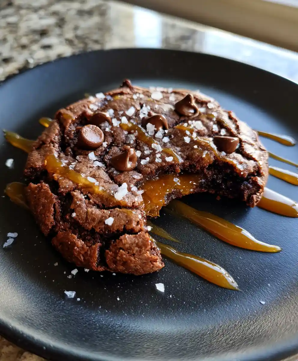 Chewy Brownie Mix Cookies with Coffee Caramel Swirl