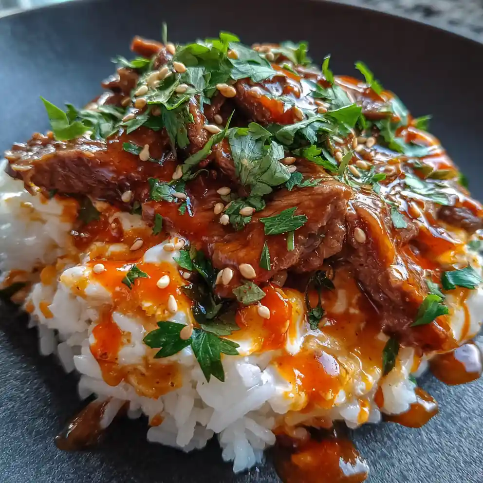 Chipotle Swirled Beef and Rice Skillet with Garlic Butter Cheddar Parmesan Sauce