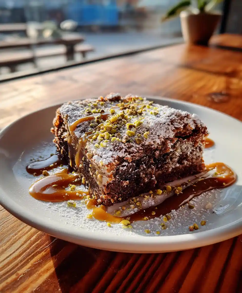 Chocolate Caramel Dump Cake with Espresso Caramel Swirl