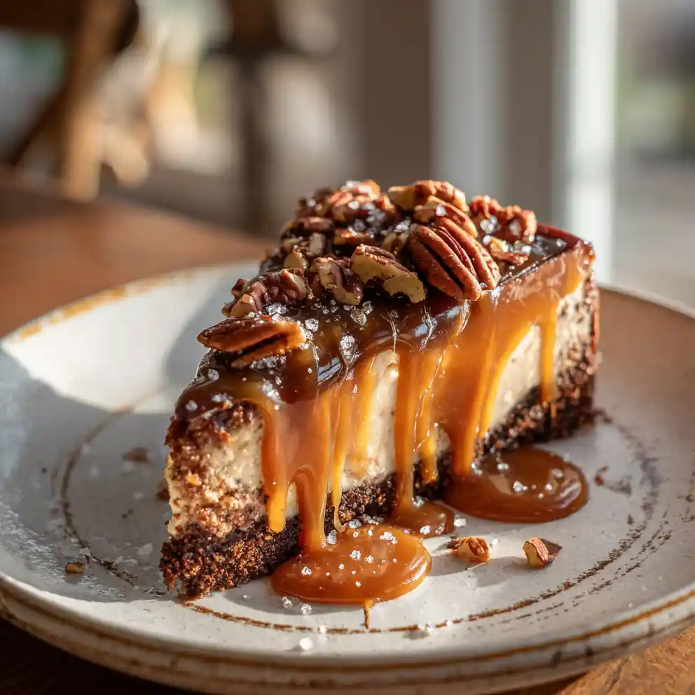 Chocolate Pecan Butter Cake with Salted Caramel Swirl