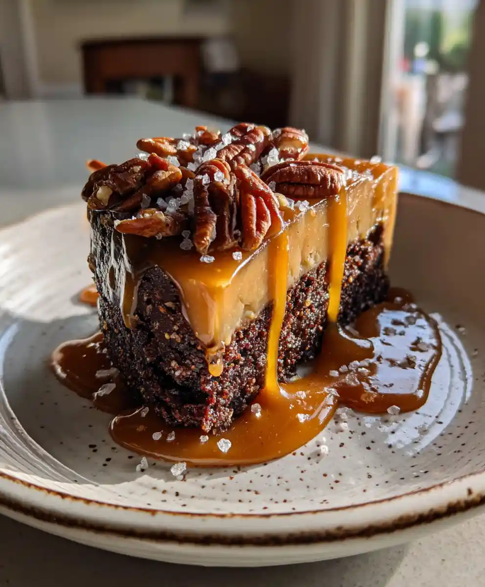 Chocolate Pecan Butter Cake with Salted Caramel Swirl