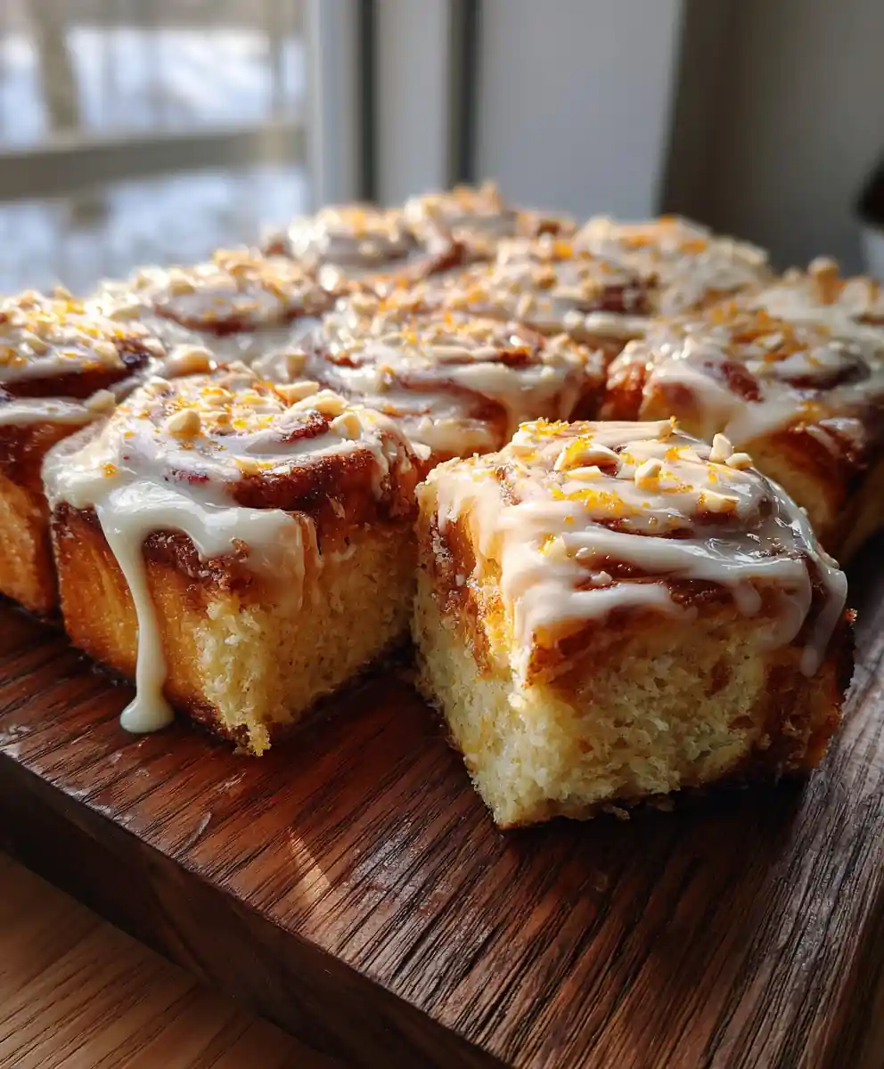 Cinnamon Roll Cake with Orange Cardamom Glaze