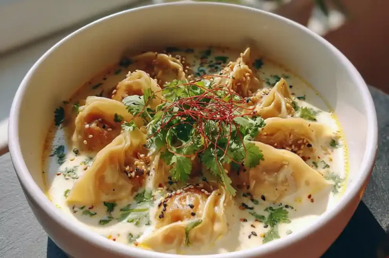 Coconut Miso Potsticker Soup With Lime Sesame Cream 1767869519.2119637