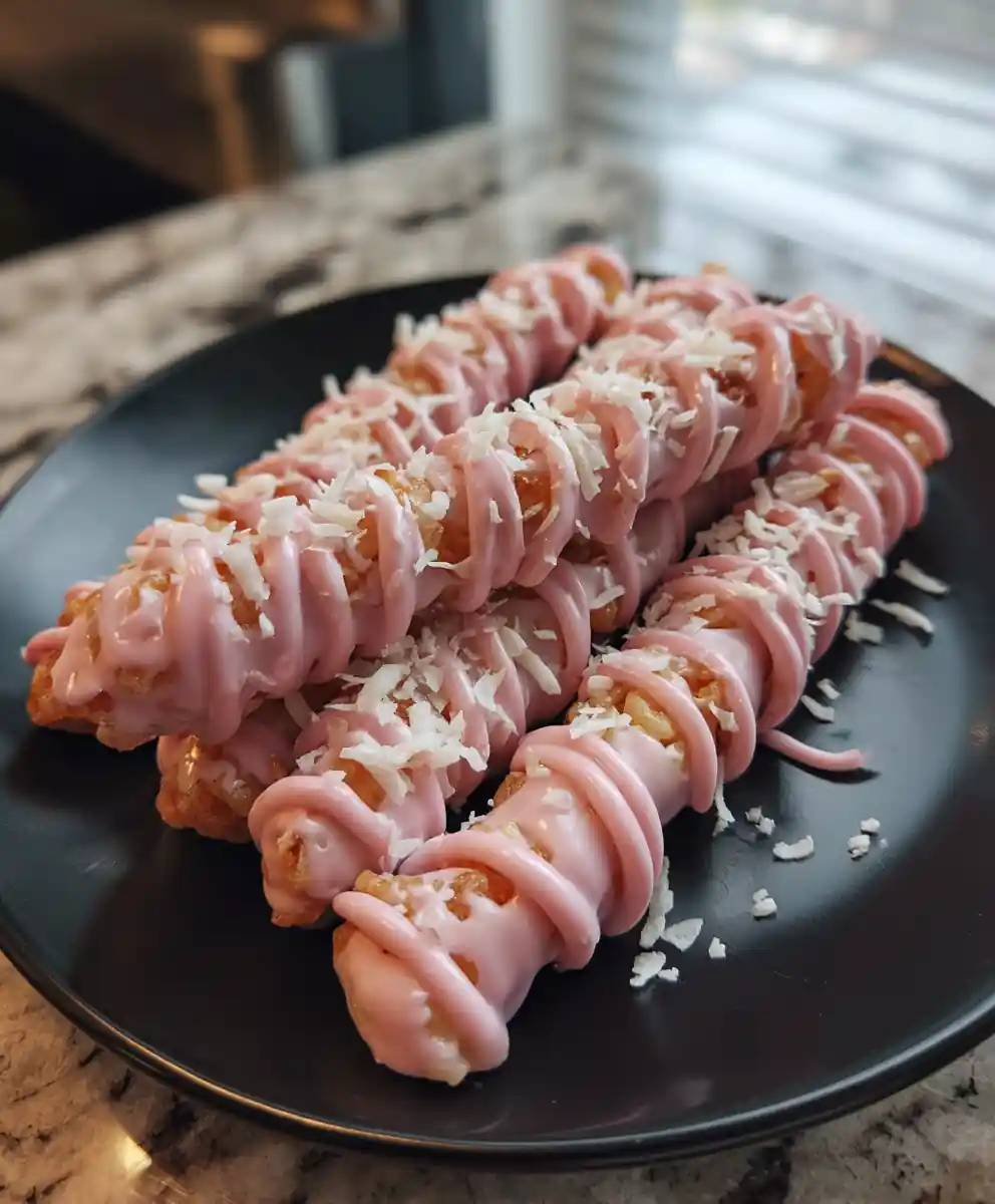 Cotton Candy Inspired Pink Strawberry Rice Krispies Twists