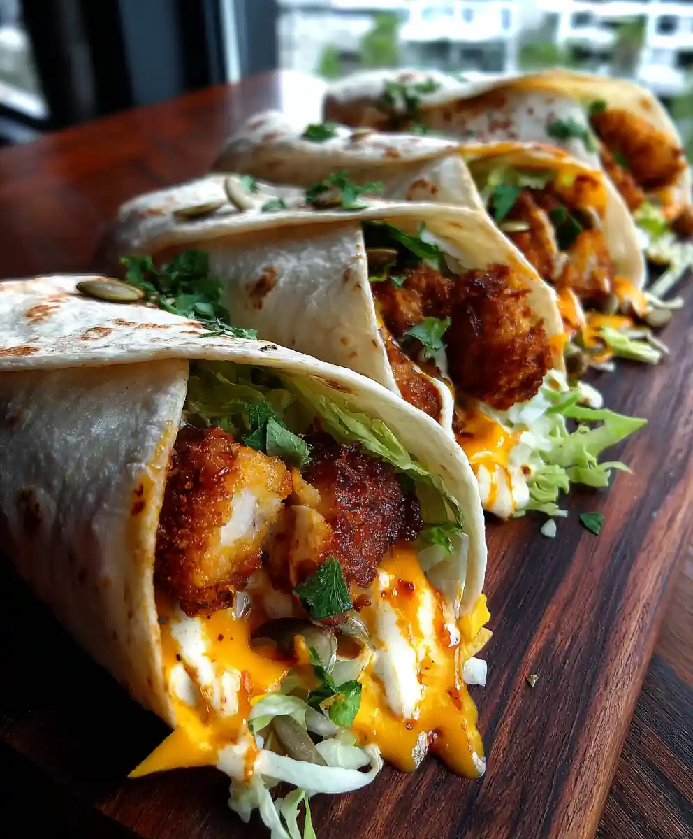 Crispy Chicken Ranch Wrap with Chipotle Honey Drizzle