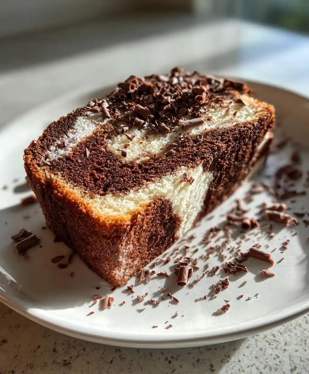 Espresso Swirled Chocolate Cream Cheese Pound Cake