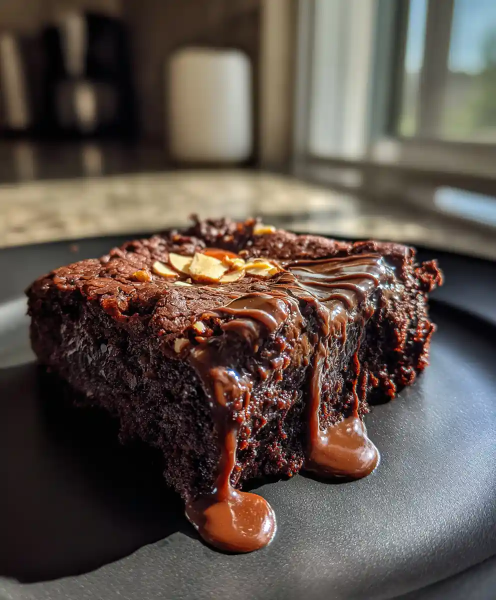 Flourless Greek Yogurt Brownies with Tahini Chocolate Swirl