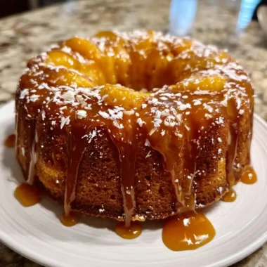 Fresh Peach Cake With Salted Caramel Glaze 1767862631.1242497