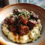 Garlic Butter Steak Bites With Herb Brown Butter Drizzle And Creamy Mash 1767799145.1864054