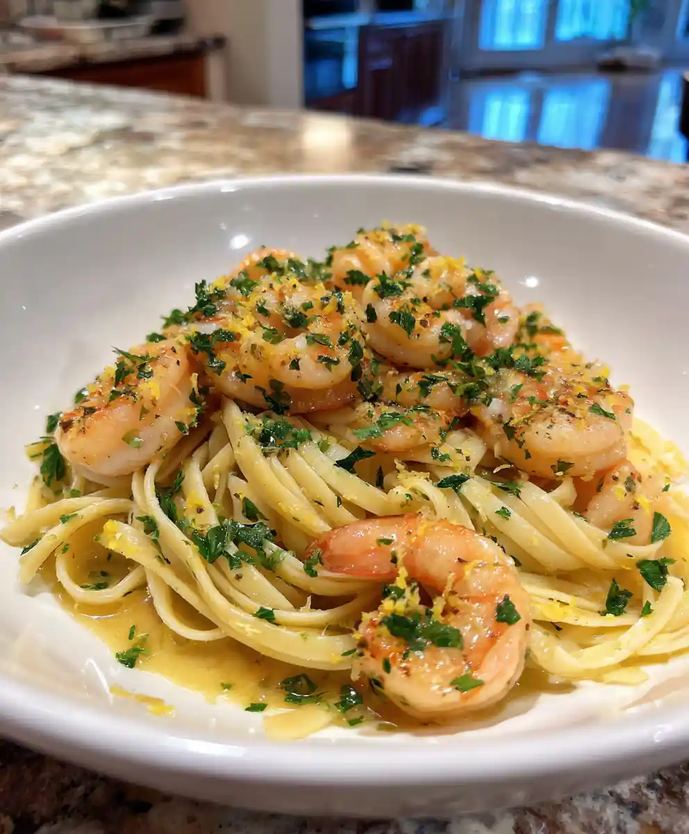 Garlic Lemon Shrimp Scampi with Miso Butter Drizzle