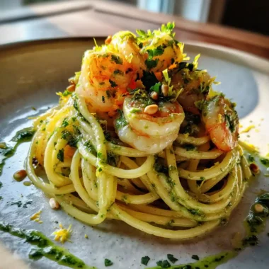 Garlic Shrimp Pasta With Vibrant Cilantro Lime Pesto Swirl 1767836625.3007796