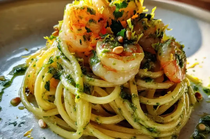 Garlic Shrimp Pasta With Vibrant Cilantro Lime Pesto Swirl 1767836625.3007796
