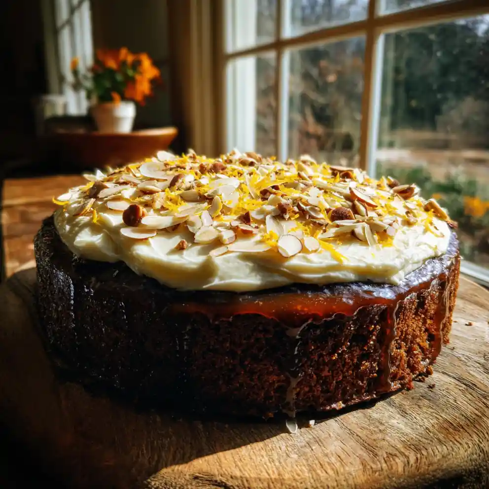Gingerbread Cake with Citrus Zest Molasses Glaze