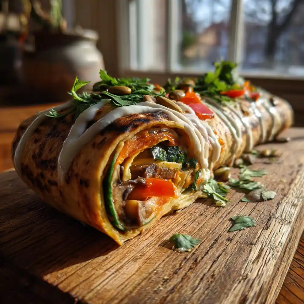 Grilled Veggie Wraps with Lime Cilantro Cashew Cream