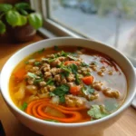 Ground Turkey Soup With Roasted Red Pepper Swirl 1767832899.351861