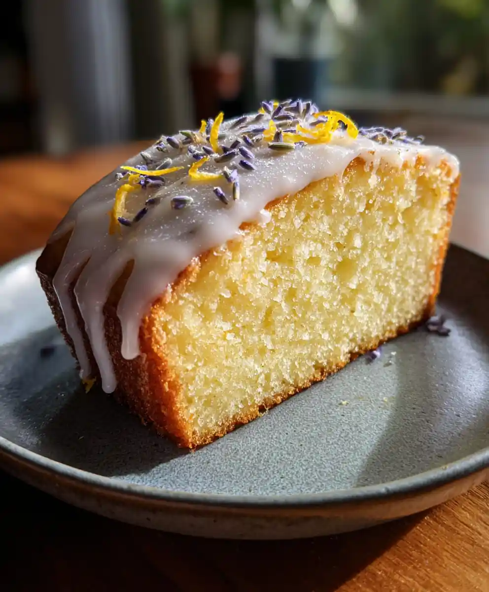 Heavenly Lemon Cake with Lavender Cream Cheese Swirl