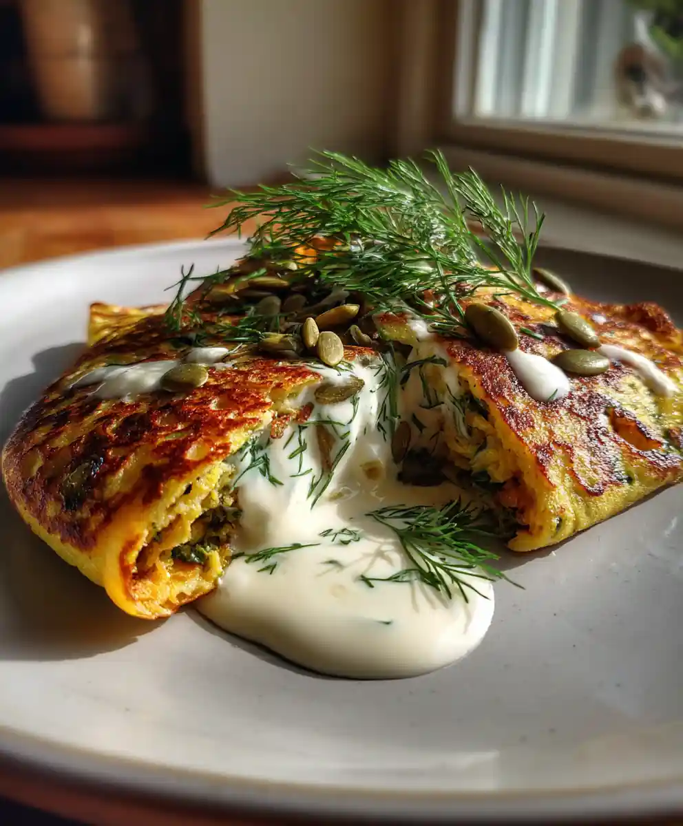 Herb Infused Labneh Baked Protein Pancake Bowls