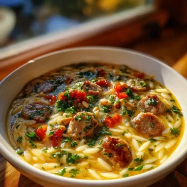 Italian Sausage Orzo Soup With Lemon Ricotta Swirl 1767867958.5081527