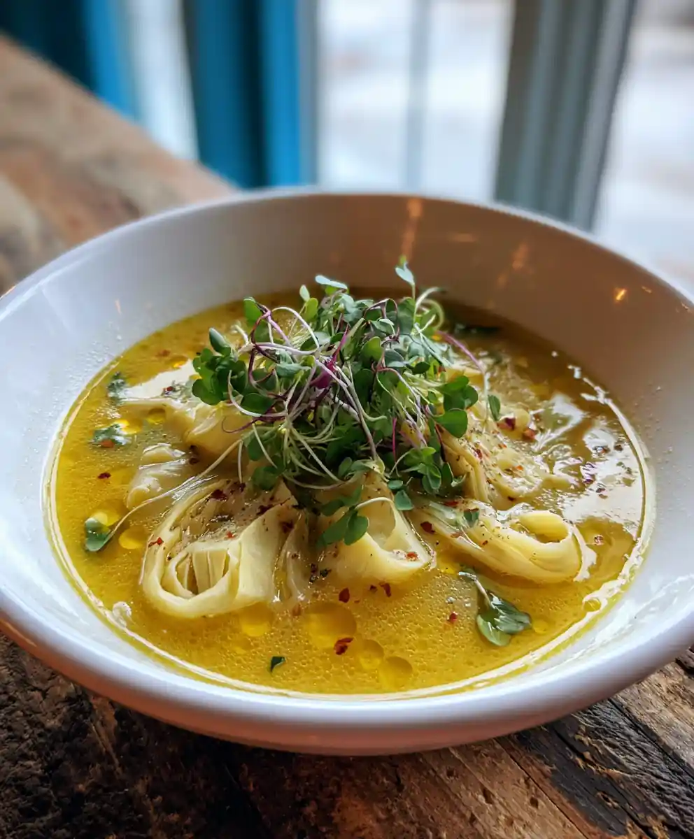 Lemon Bright Tuscan Artichoke Soup with Ricotta Swirl