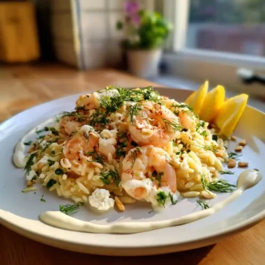Lemon Feta Orzo With Shrimp And Creamy Herb Swirl 1767840335.5137746