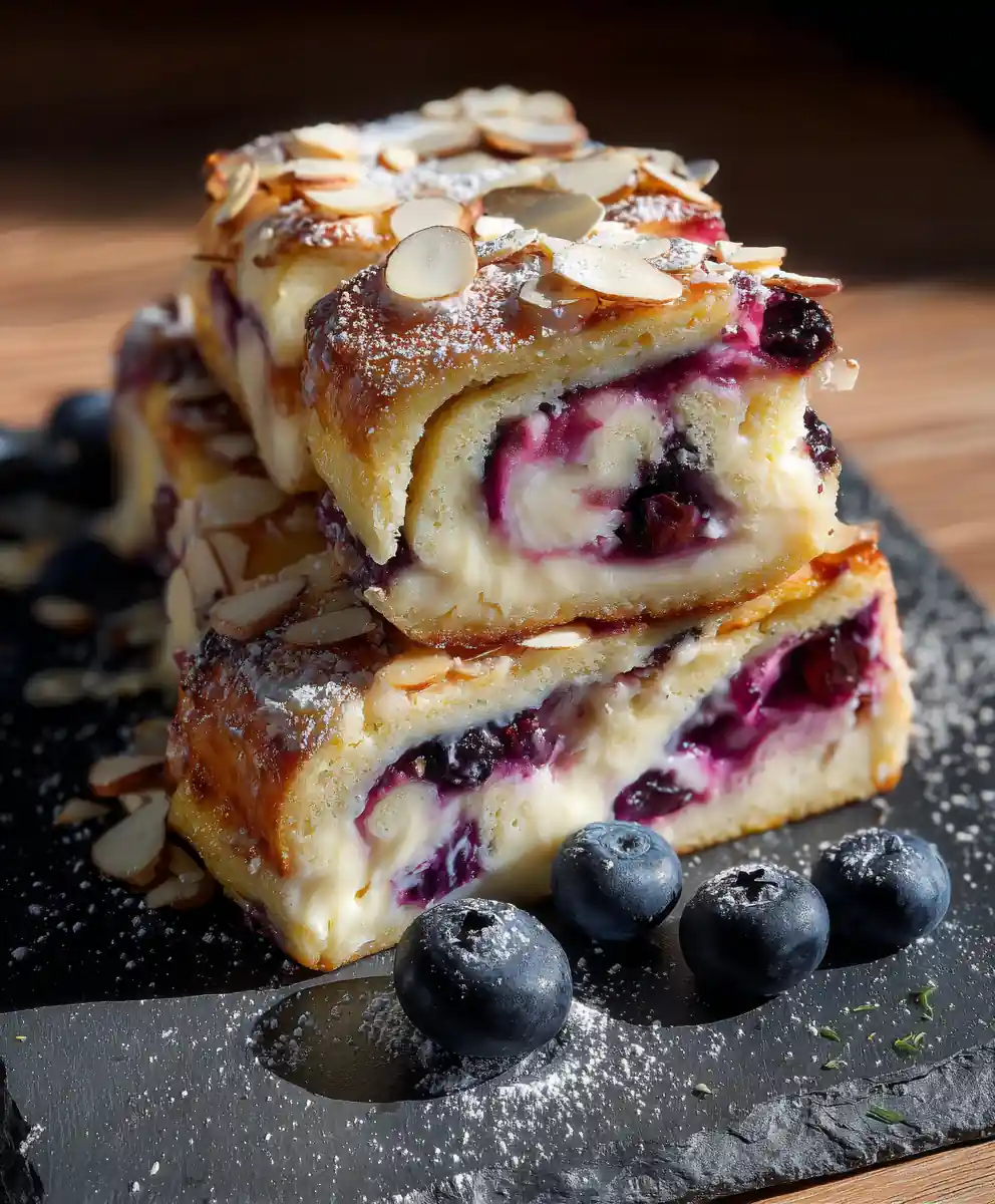 Lemon Thyme Blueberry Cheesecake Swirl Rolls